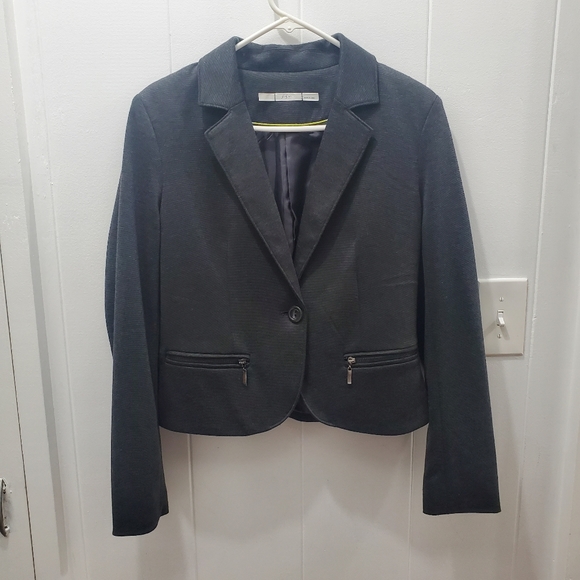 Gibson Dark Grey Blazer, Single Button, Zippered pockets, Size Medium - Picture 1 of 5